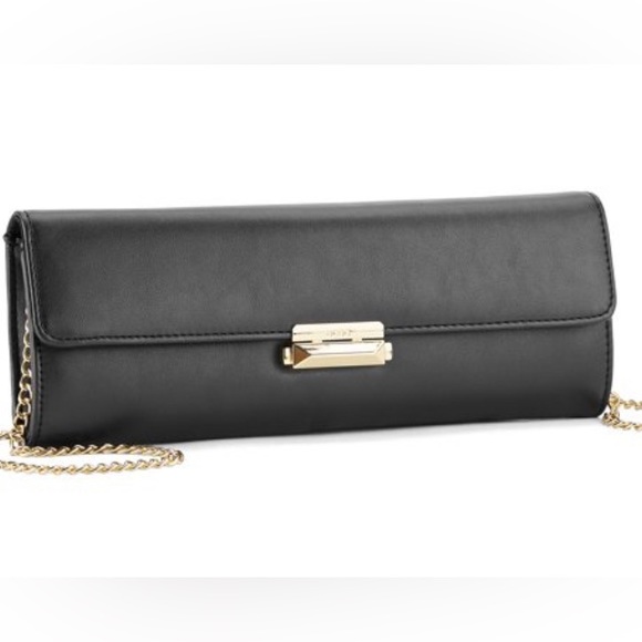 BCBG Handbags - 🆕BCBG Carlie Clutch in Black with Gold Accents (BCBG-1)